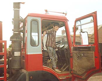Young Gareth in lorry
